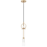 EVOLV Chloe Pendant - Brushed Brass / Clear