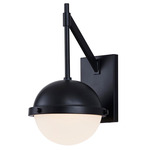 Bowery Outdoor Wall Sconce - Matte Black / Etched Glass