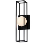 Float Outdoor Wall Sconce - Matte Black / Opal