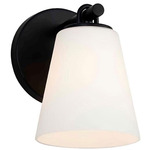 Alpino Wall Sconce - Matte Black / Opal