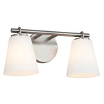 Alpino Bathroom Vanity Light - Brushed Nickel / Opal