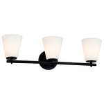 Alpino Bathroom Vanity Light - Matte Black / Opal