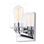 Cilindro Wall Sconce - Polished Chrome / Clear