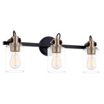 Brooklyn Bathroom Vanity Light - Brushed Brass / Clear