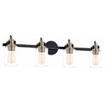 Brooklyn Bathroom Vanity Light - Brushed Brass / Clear