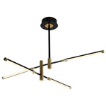 Fianco Chandelier - Matte Black / Brass