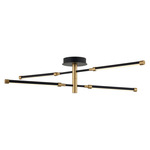 Fianco Semi Flush Ceiling Light - Matte Black / Brass