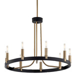 Clayton Chandelier - Matte Black / Brass