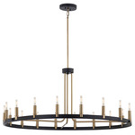 Clayton Chandelier - Matte Black / Brass