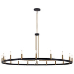 Clayton Chandelier - Matte Black / Brass