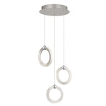 Hermosa Round Multi Light Pendant - Brushed Nickel / Polished Chrome