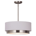 Tate Pendant - Brushed Nickel / White Tate Pendant - Brushed Nickel / White