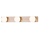 Luna Bathroom Vanity Light - Brushed Brass / Clear/ Opal