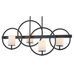 Cirque Linear Chandelier - Matte Black / Opal