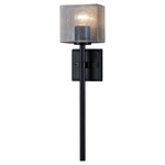 Spruce Wall Sconce - Matte Black / Clear Seeded