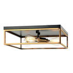 Knox Ceiling Flush Light - Matte Black / Brass