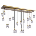 Avola Linear Chandelier - Bernhard Bronze / Clear