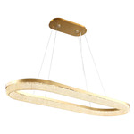 Pescara Oval Chandelier - Champagne Gold / Crystal