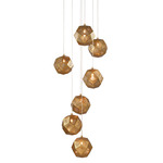 Zara Multi Light Pendant - Burnished Brass / Gold