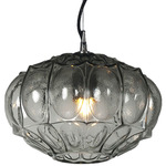 Ginger Outdoor Pendant - Black / Smoke Glass