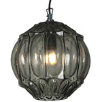 Ginger Outdoor Pendant - Black / Smoke Glass