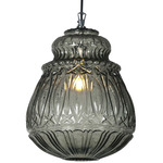 Ginger Outdoor Pendant - Black / Smoke Glass