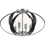 Cecil Semi Flush Ceiling Light - Polished Nickel