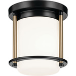 Brit 7 Inch Ceiling Light - Black / Opal