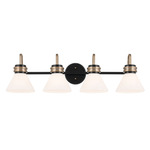 Farum Bathroom Vanity Light - Black / Opal