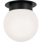 Albers Round Ceiling Light - Black / Opal