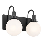 Hex Bathroom Vanity Light - Black / Opal