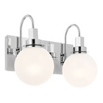 Hex Bathroom Vanity Light - Chrome / Opal