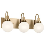 Hex Bathroom Vanity Light - Champagne Bronze / Opal