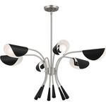 Arcus Chandelier - Satin Nickel / Black