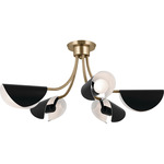 Arcus Convertible Semi Flush Ceiling Light / Chandelier - Champagne Bronze / Black