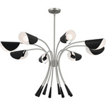 Arcus Chandelier - Satin Nickel / Black