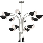 Arcus Chandelier - Satin Nickel / Black