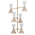 Phix Tall Chandelier - Champagne Bronze / Greige