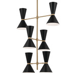 Phix Tall Chandelier - Champagne Bronze / Black