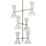 Phix Tall Chandelier - Champagne Bronze / White