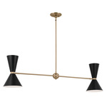 Phix Linear Chandelier - Champagne Bronze / Black