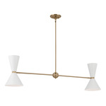 Phix Linear Chandelier - Champagne Bronze / White