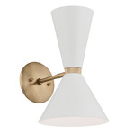 Phix Wall Sconce - Champagne Bronze / White