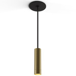 Combi Cylinder Pendant - Matte Black / Brushed Brass