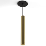 Combi Cylinder Pendant - Matte Black / Brushed Brass