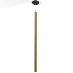 Combi Cylinder Pendant - Matte Black / Brushed Brass