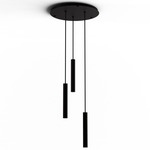 Combi Round Multi-Light Cylinder Pendant - Matte Black