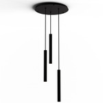 Combi Round Multi-Light Cylinder Pendant - Matte Black