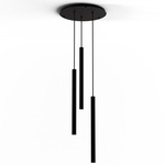Combi Round Multi-Light Cylinder Pendant - Matte Black