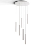Combi Round Multi-Light Cylinder Pendant - Matte White